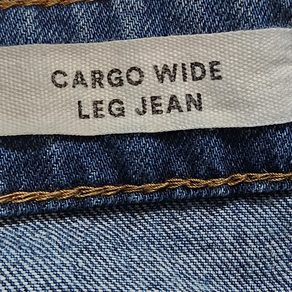 Cotton On Cropped Cargo Wide Leg Jeans 4 Raw Hem